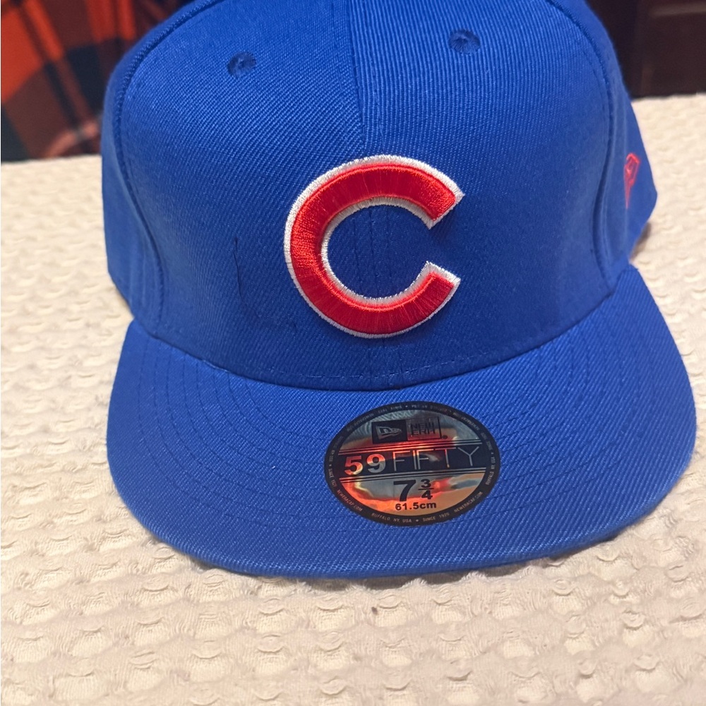 New Era 59FIFTY Chicago Cubs MLB Fitted Hat Blue Red Logo Size 7 3/4 New